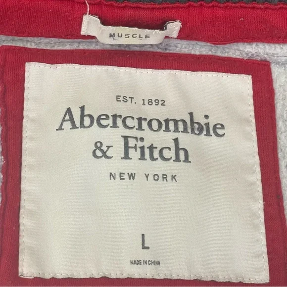 Abercrombie & Fitch Charcoal Hoodie with Red Emblem - Picture 8 of 13